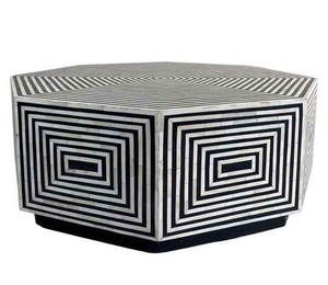 Customize Size and Logo <b>Bone</b> Inlay Coffee Table Handmade Premium Inlay Art Center Table for Home & Hospitality Use Coffee Table - Product Image 4