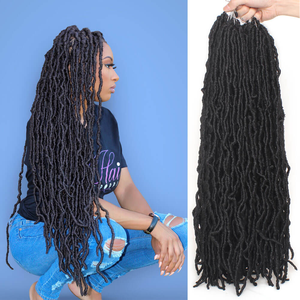 Precio al por Mayor de Trenzas de Cabello de Ganchillo Nu Locs de 18, 24 y 36 Pulgadas para Mujer Negra, Cabello Sintético Largo Estilo Goddess Locs - Product Image 1