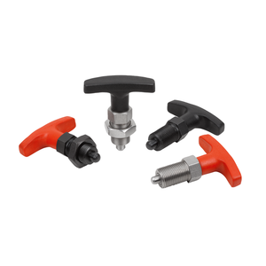 Perno de Indexación de Acero Inoxidable K1124 con Manija en T y Tuerca de Bloqueo M12x1.5 D6 Forma B, Poliamida Roja para Fijación Industrial - Product Image 4