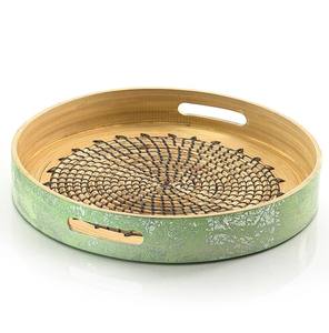 Bandejas para velas de frutas de ratán de bambú, bandejas de almacenamiento para servir, Mimbre duradero, respetuoso con el medio ambiente para decoración de restaurante - Product Image 1