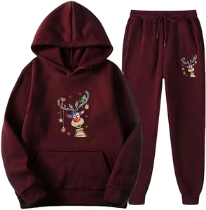 Survêtements de Noël surdimensionnés personnalisables, chauds et doux pour l'hiver avec col à capuche, couleurs variées, tailles disponibles - Product Image 4