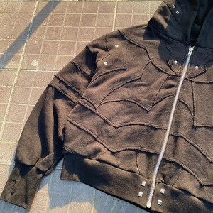 Oversized Unisex Heavyweight Hoodie 500 GSM 100% Cotton Pullover with Acid Wash Distressed Finish and Embroidered <b>Detailing</b> - Product Image 5