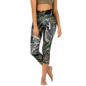 New High Quality Slim-Fit Gym Yoga Pant Legging Women Solid Color High Waisted Jungle Camo Real Tree Leggings For Ladies OEM