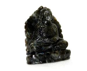 Hand-Crafted High Quality Labradorite Ganesha Carving <b>Statue</b> Natural Quartz Crystal Healing Stone Figurine for Buddhism Theme - Product Image 6