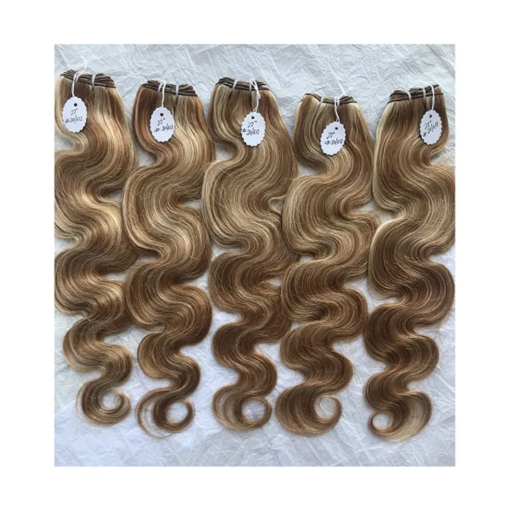 Fertig Lager von bester Qualität Virgin Human Hair Extension Lieferant von 30/613 Body Wave zur Großhandels preisliste direkt aus Indien