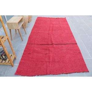 Turkish Rug, 4.6x10 ft Large Rug, Red <b>Brown</b> <b>Wool</b> Rug - Product Image 1