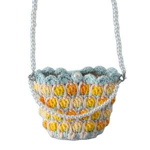 Sac à collation créatif en tricot motif tulipe, sac à dos et sac à main sécurisé pour enfants avec collier de perles, idéal pour cadeau de Noël ou d'anniversaire - Product Image 3