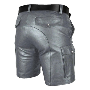 Short en cuir de conception professionnelle du fabricant pakistanais Vente en gros Nouveau Short en cuir pour hommes de couleur unie Slim Fit - Product Image 3