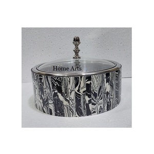 Pot chaud en bois de conception islamique avec couvercle martelé en acier Casserole de restaurant pour accessoires de cuisine - Product Image 2