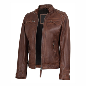 Veste en cuir véritable pour femmes personnalisée de haute qualité support élégant toile tissu respirant hiver article vente chaude en gros - Product Image 4