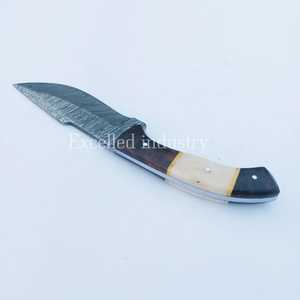 Custom Damascus Steel Hunting Skinner <b>Knife</b> Tactical Survival <b>Knife</b> Wood and Bone Handle Camping Skinner <b>Knife</b> - Product Image 4