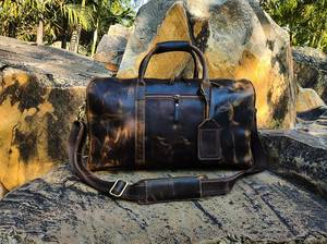 Sac de voyage en cuir unisexe personnalisé imperméable à l'eau Vintage Business pliable Duffle Suit Zipper Garment Duffel Bag LTB-0167 - Product Image 2