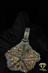 Colgante de logotipo en capas de diamante cultivado en laboratorio, colgante de Hip Hop de Plata de Ley 925 con logotipo personalizado - Product Image 4