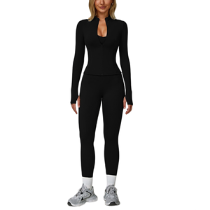 Conjunto de Yoga para Mujer al por Mayor, Sujetador Deportivo Personalizado, Leggings de Secado Rápido y Transpirables, Conjunto de 3 Piezas para Gimnasio y Fitness, Ropa Deportiva con Logotipo OEM - Product Image 4