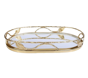 Bandeja de espejo de último diseño Bandeja decorativa con acabado moderno Acento decorativo Bandeja decorativa de metal y espejo de Navidad - Product Image 4