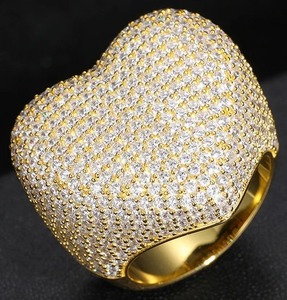 Bague en diamant moissanite blanche en argent sterling 925 bijoux Moissanite fabrication de bijoux hip hop pour bague en diamant personnalisée - Product Image 1