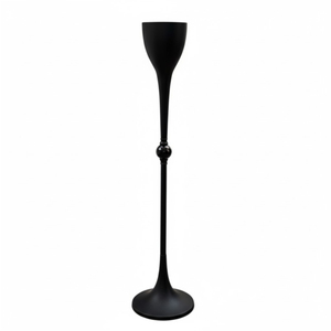 Ensemble de 3 bougeoirs coniques en métal noir mat au design luxueux, faits à la main, écologiques, pour anniversaires, mariages, tables à manger et décoration intérieure - Product Image 1