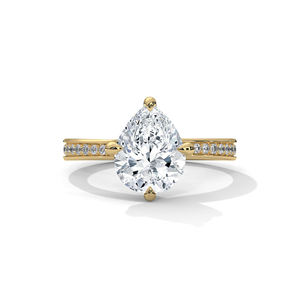 แหวนหมั้นเพชรสำหรับผู้ใหญ่ได้รับการรับรองจาก GIA 10K 14K ทอง18K สำหรับลูกแพร์ที่ได้รับการรับรอง VVS CVD - Product Image 5