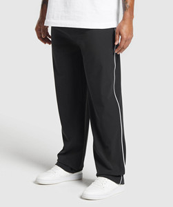 Pantalones Jogger Negros de Alta Calidad para Hombre, Corte Regular, Secado Rápido, Lavados, Transpirables, Estilo Holgado, Pierna Recta con Contraste, 2026 - Product Image 1