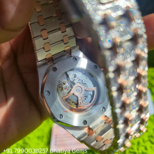 นาฬิกาหรู VVS มอยส์ซาไนต์ ฝังเพชรเต็มเรือน ตัวเรือนโรสโกลด์ ระบบออโตเมติก สายสแตนเลส กระจกแซฟไฟร์ แสดงวันที่ สำหรับทั้งชายและหญิง - Product Image 4