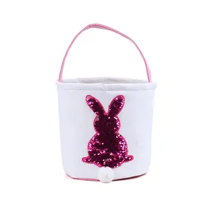 Pasqua 2022 per la nuova borsa di tela fai da te Lilly orecchie di coniglio decorazione regalo Bunny Bag Easter Bucket Of Easter Basket