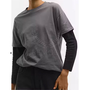 Camiseta de doble capa de Venta caliente, camiseta transpirable de doble capa, ropa de calle cómoda para mujer, camisetas de doble capa - Product Image 5