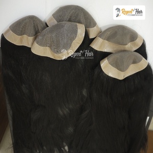 REGENT Premium Trama atada a mano Cabello indio Topper para damas Onda natural Recta Stock al por mayor - Product Image 4