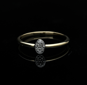 Anillo Minimalista de Oro Blanco de 14K con Baño de Rodio, Diamante Natural con Corte Brillante, Engaste Micro Pavé, Joyería Clásica para Mujer - Product Image 3