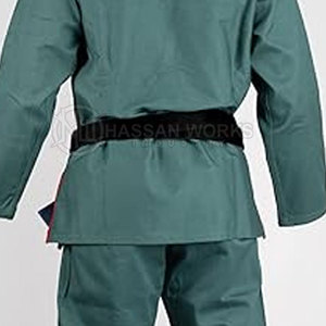 Uniforme de judo pour adulte de qualité supérieure, manches longues, 100% coton, respirant, séchage rapide, logo frontal personnalisable, taille adulte - Product Image 5