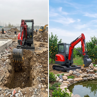 Mini-excavatrice sur chenilles compacte 2,5T 3T avec moteur pour la construction résidentielle, l'aménagement paysager et le développement immobilier