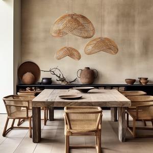 Lámpara colgante de pantalla de ratán de alta calidad para decoración sostenible, estilo de decoración bohemio rústico de lujo costero moderno - Product Image 6