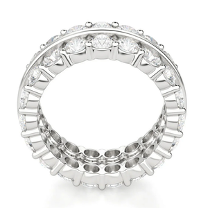 Anneaux de cadeau de Moissanite de bande de mariage d'éternité de double rangée de coupe ronde pour l'exportation de l'Inde - Product Image 3