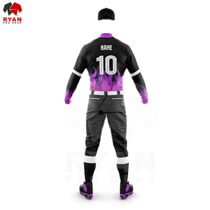 Conjunto de uniforme de béisbol impreso transpirable de alta calidad, ropa de equipo personalizable, 100% poliéster, precio al por mayor - Product Image 3