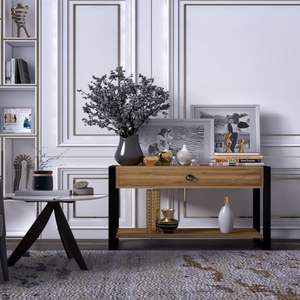 Buffet en bois multifonctionnel pour chambre à coucher, avec tiroirs, console, armoire de rangement, pieds en acier, table de rangement pour la maison - Product Image 2