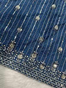 Ensemble Kurta pour femme Unity Luxure, bleu sarcelle, brodé, avec dupatta, mélange de soie Chanderi de qualité supérieure, tenue ethnique festive - Product Image 6