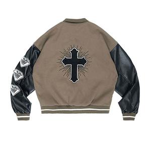 Chaqueta Universitaria de Béisbol con Mangas de Poliéster Bordadas en Chenilla y Lona Recubierta Personalizada OEM, Unisex - Product Image 4