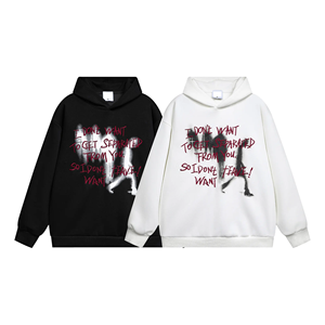 เสื้อกันหนาวมีฮู้ดของผู้ชายผ้าฟลีซแบบรูดซิปโอเวอร์ไซส์ทำจากผ้าฝ้าย100% กรดซักได้ - Product Image 3