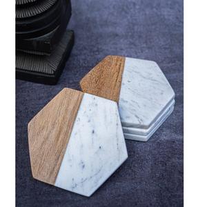 High Quality Marble Wood Stone <b>Coasters</b> New Design <b>Table</b> Decor Accessories Wholesale Mats & Pads - Product Image 1