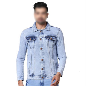 New Fashion High Waken Wear <b>Men's</b> Casual Denim Jacket Comfortable Breathable Fabric <b>for</b> Autumn/Winter Wear - Product Image 1