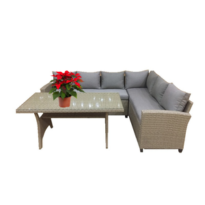 Vente chaude Julemind Restaurant Ensemble de salle à manger avec cadre en acier Osier Mobilier d'extérieur Verre Top Carton Emballage pour l'extérieur - Product Image 2