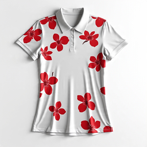 Ropa deportiva Polo estampado Mujer Jogging Fitness Wear Turn Down Collar Golf Polo Camisas Mujer - Product Image 1