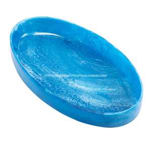 Cuencos para servir de resina pulida hechos a mano, cuencos redondos de gran tamaño para ensaladas de frutas en varios colores, alta calidad para fiestas, cajas de cartón empaquetadas - Product Image 2