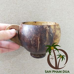 Taza de cáscara de COCO vegana respetuosa con el medio ambiente, vasos para beber con mango, taza de COCO para zumo y helado, productos de alta calidad, venta al por mayor - Product Image 5