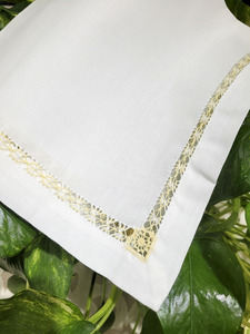 Servilleta de cena de diseño hecho a mano Hemstitch, servilleta de mesa clásica de algodón blanco de alta calidad para eventos de Hotel en casa - Product Image 5