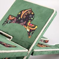 Soporte de Lectura del Corán con Diseño Floral Verde, Personalizado, Ecológico, de Madera con Chapa de Arce y Terciopelo, Arte Folclórico Islámico