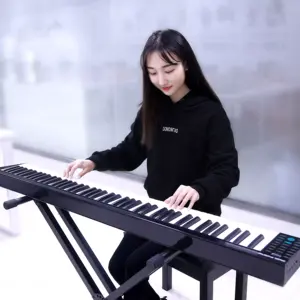 88 Keyboard Kunci Alat Musik Keyboard Piano Elektronik dengan Mikrofon Alat Musik Piano Organ Elektronik