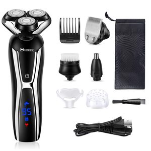 Kit de toilettage multifonction pour hommes, tondeuse à barbe électrique sans fil, tondeuse à poils de nez avec brosse de nettoyage du visage à triple lame - Product Image 3
