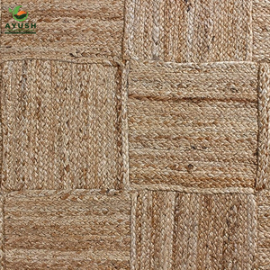 Tapis de bureau minimaliste, tapis de sol en jute et coton écologique, rembourré et lavable pour la chambre à coucher et le salon - Product Image 3