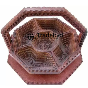 Panier organisateur de fruits secs et de collations en bois moderne de qualité supérieure, fabriqué à la main, écologique, avec un design multifonctionnel Tradebyd - Product Image 1