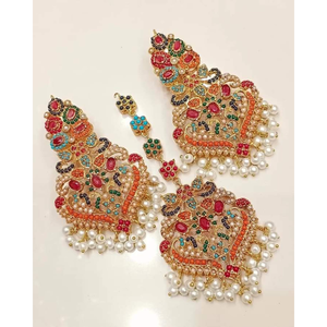 Vente flash Ensemble de bijoux pour femmes tendance Boucles d'oreilles plaquées or 18 carats Boucles d'oreilles multicolores anciennes Ensemble de boucles d'oreilles pour femmes pour mariage et fête - Product Image 2